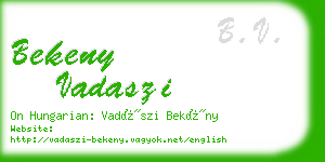 bekeny vadaszi business card